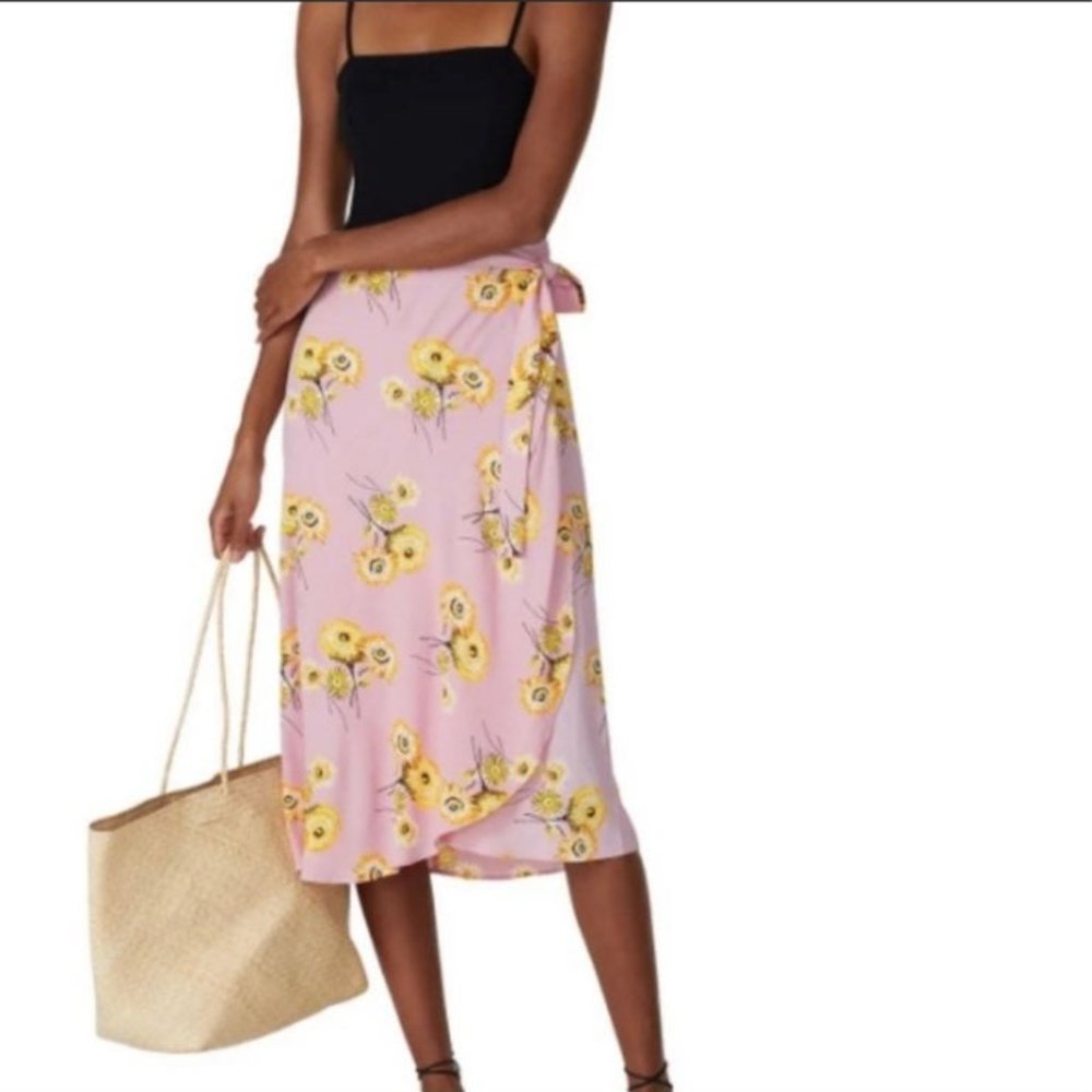 Madewell Wrap Midi Skirt in Dutch Dandelions